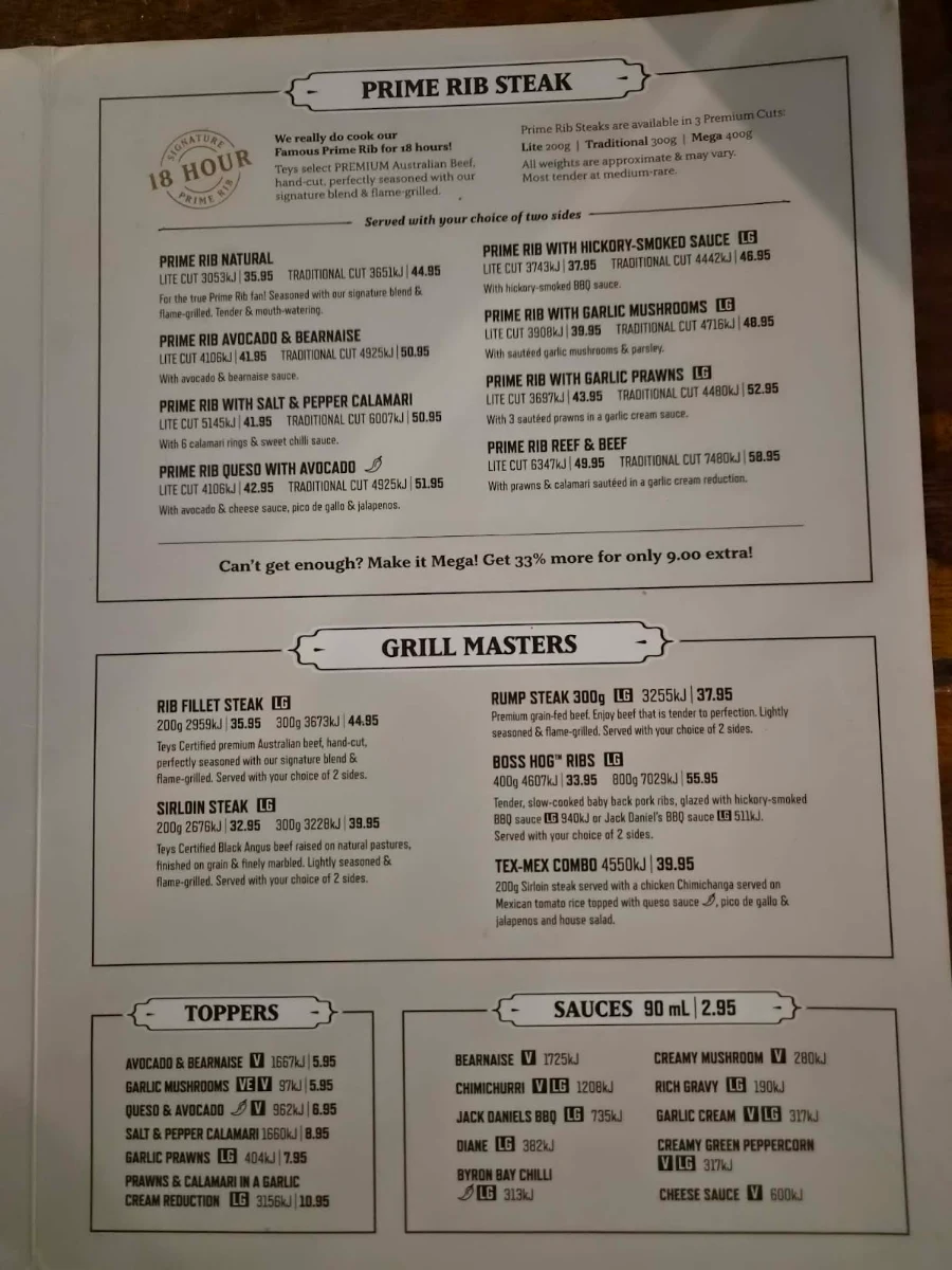 Menu, Hog's Breath Cafe Airlie Beach - The Original Hog's Breath - Ave 4.9 Stars last 23 months