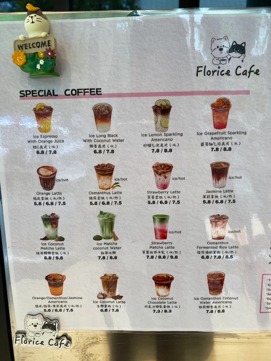 Menu, Florice Café