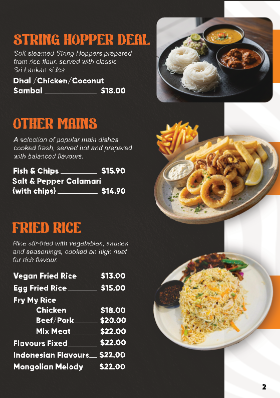 Menu, FlavourScape
