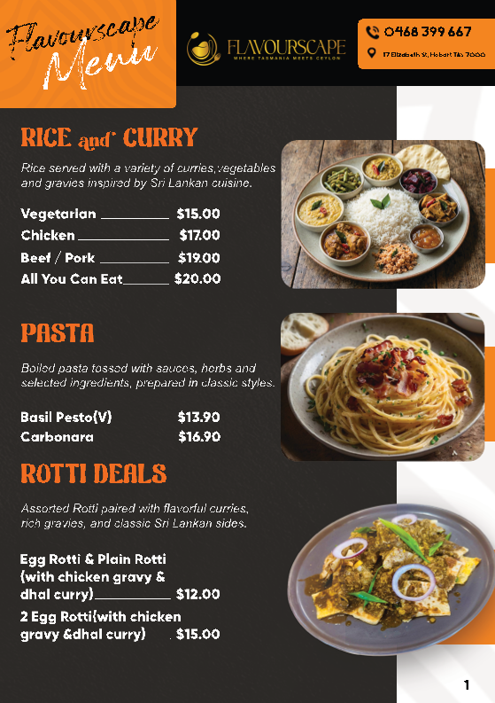 Menu, FlavourScape