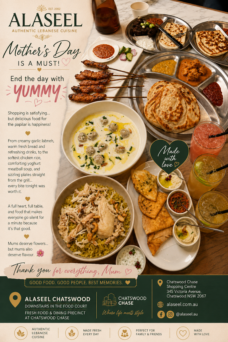 Menu, Al Aseel Chatswood