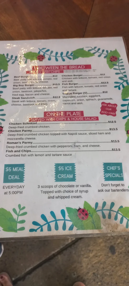 Menu, Summer Bar