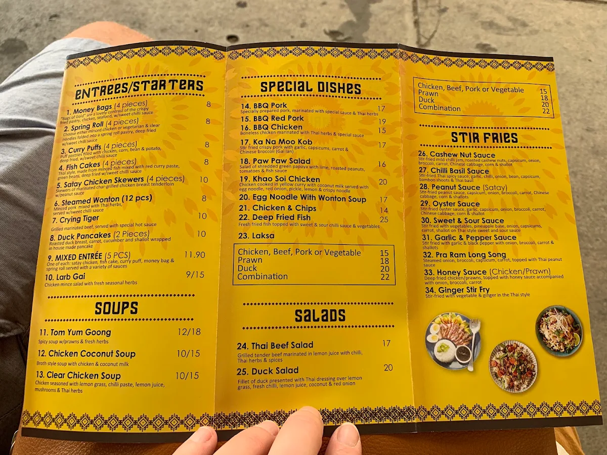 Menu, Buk Choy Thai Restaurant