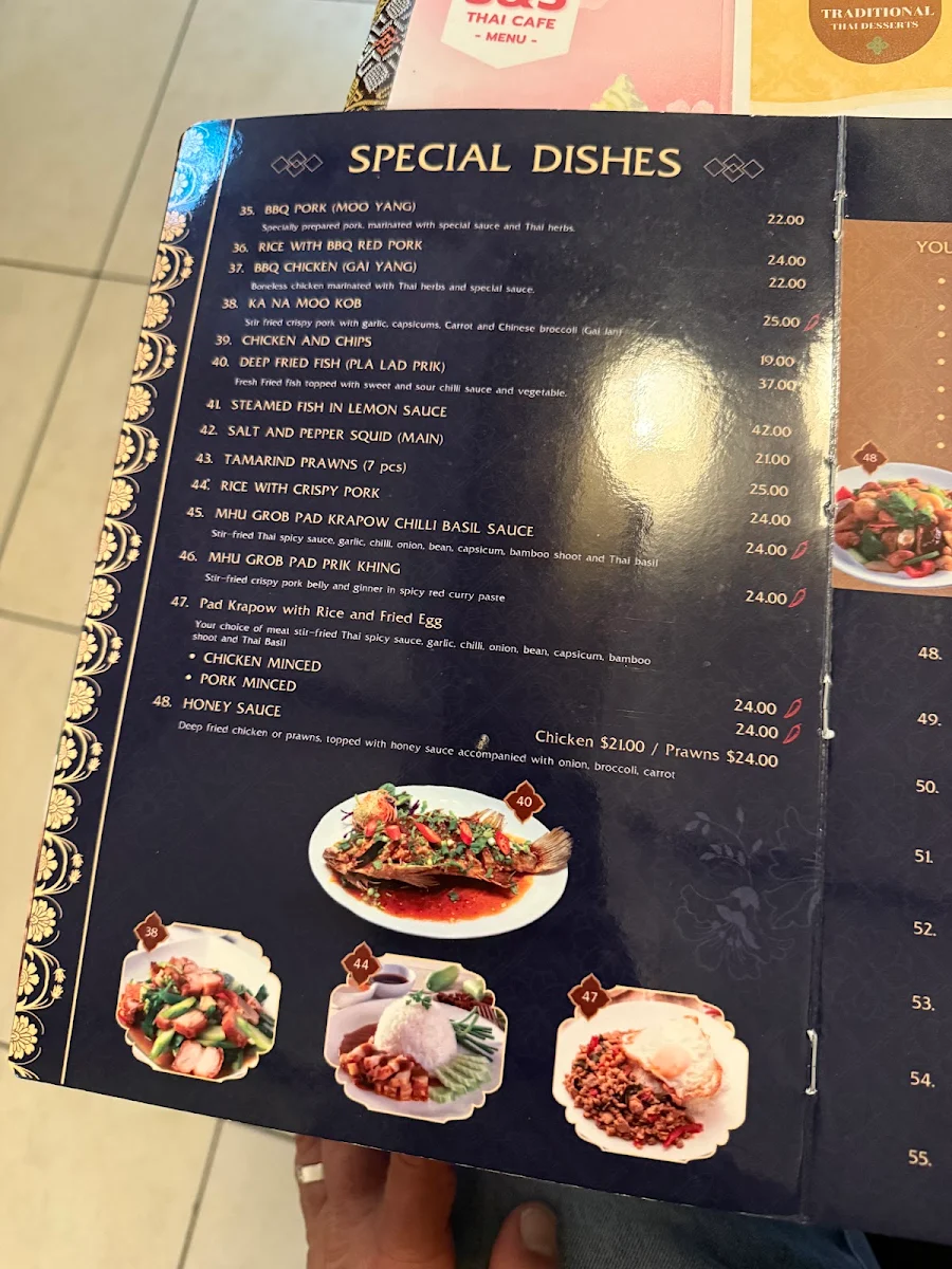 Menu, Buk Choy Thai Restaurant