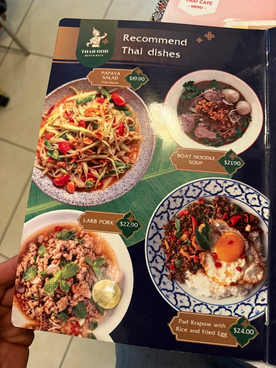Menu, Buk Choy Thai Restaurant