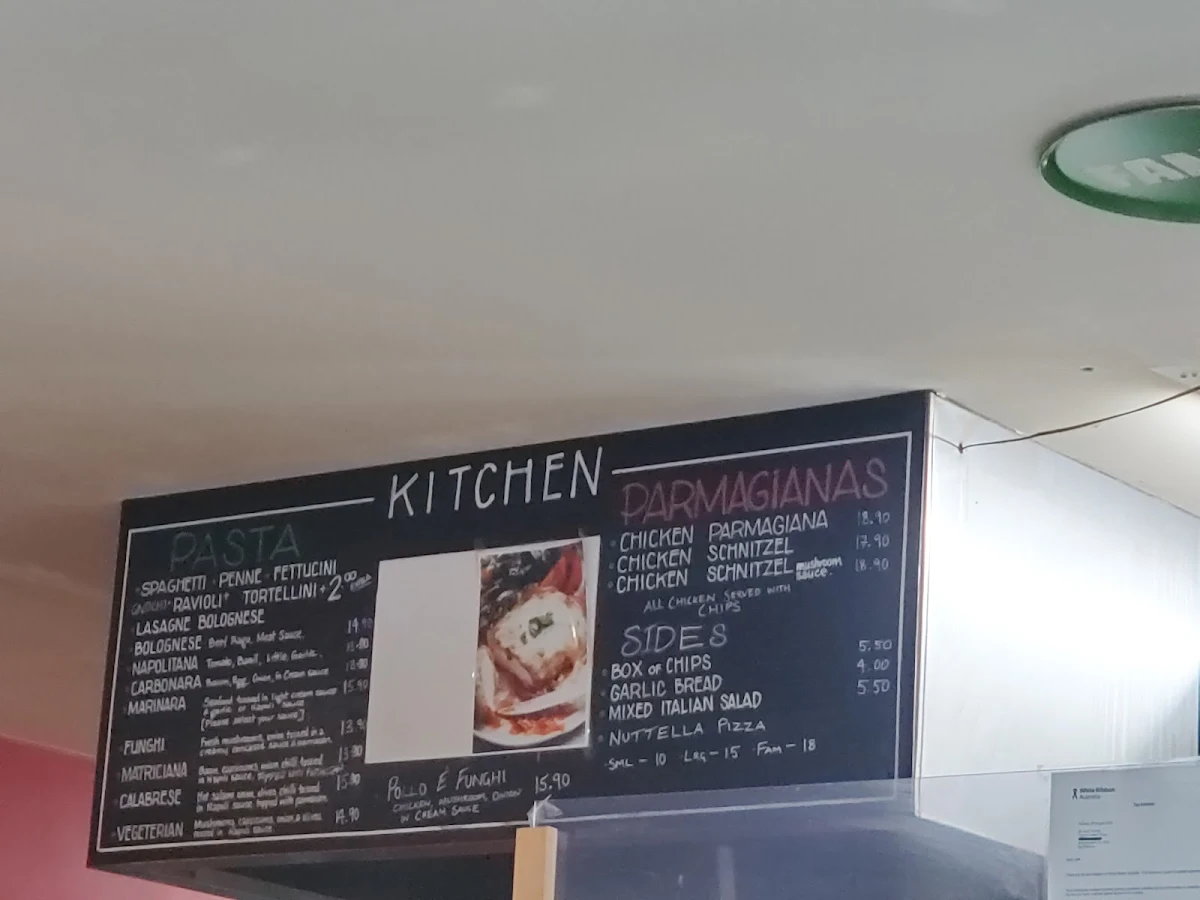 Menu, Taylors Lakes Pizza