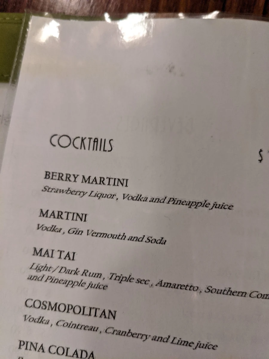 Menu, Narai Thai Bundoora