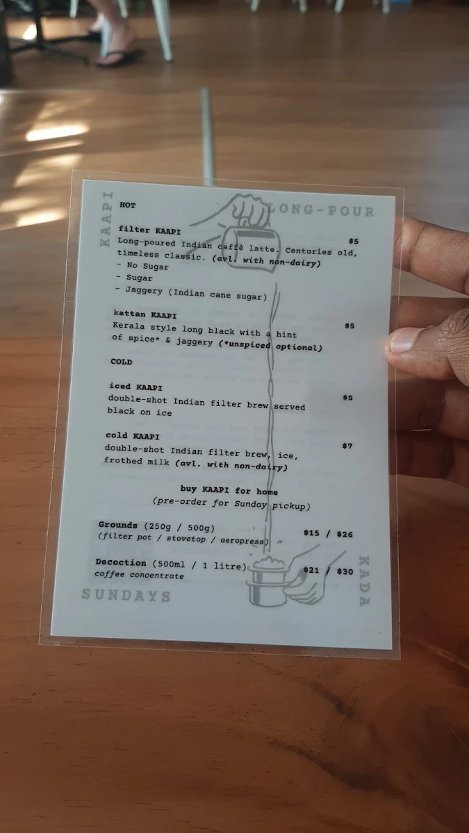 Menu, Icarus Coffee