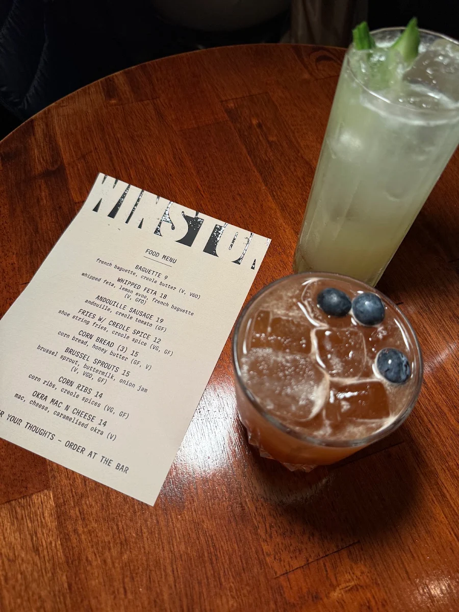 Menu, Winston Small Bar