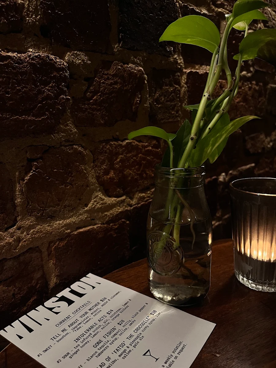 Menu, Winston Small Bar