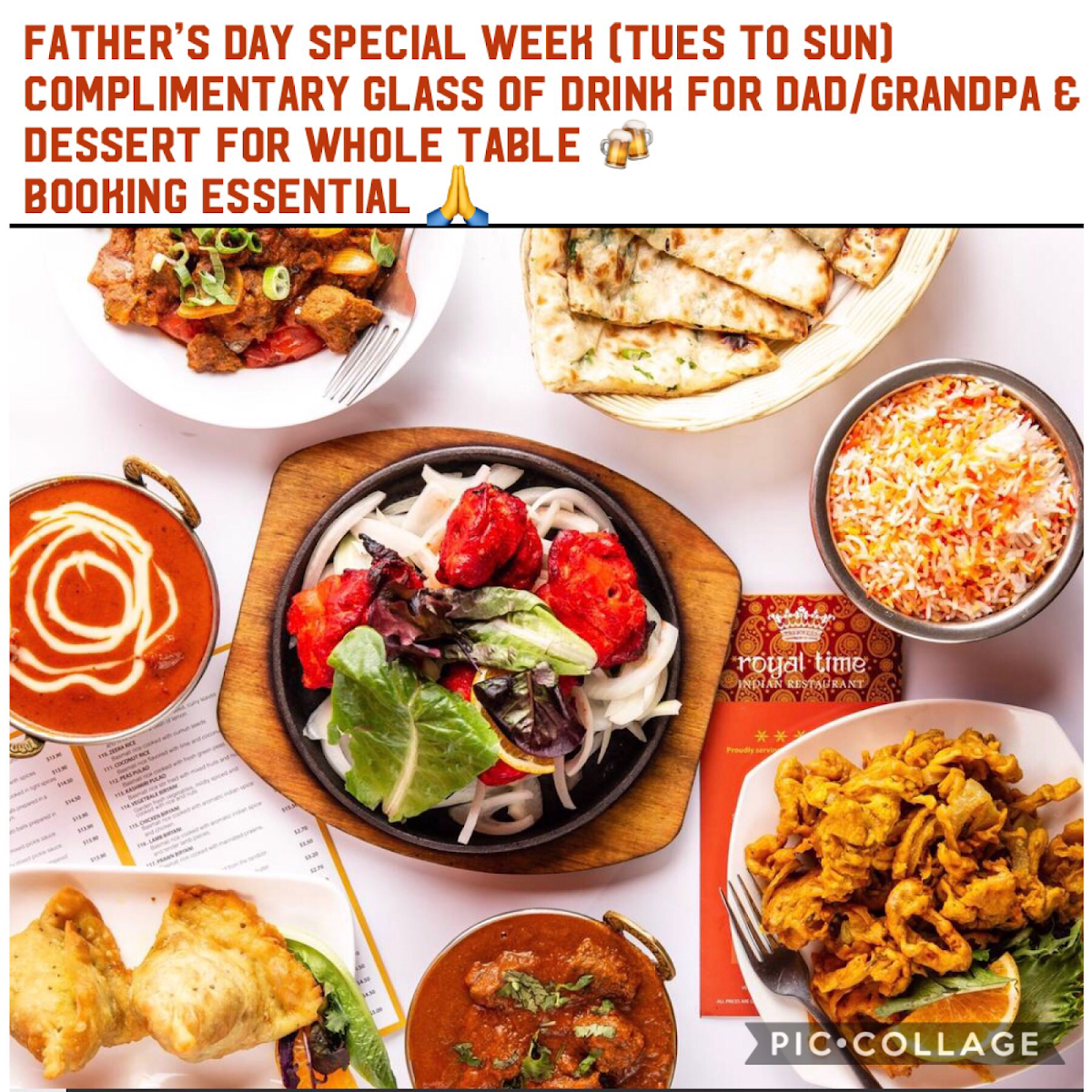Menu, Royal Time Indian Restaurant