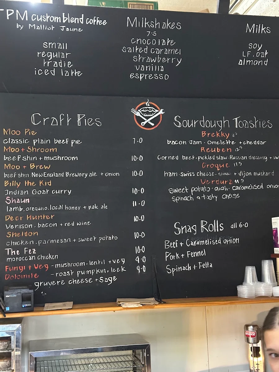 Menu, The Pie Mechanic
