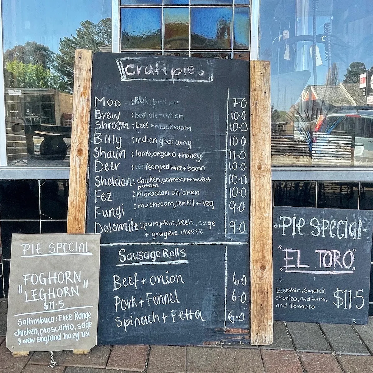 Menu, The Pie Mechanic