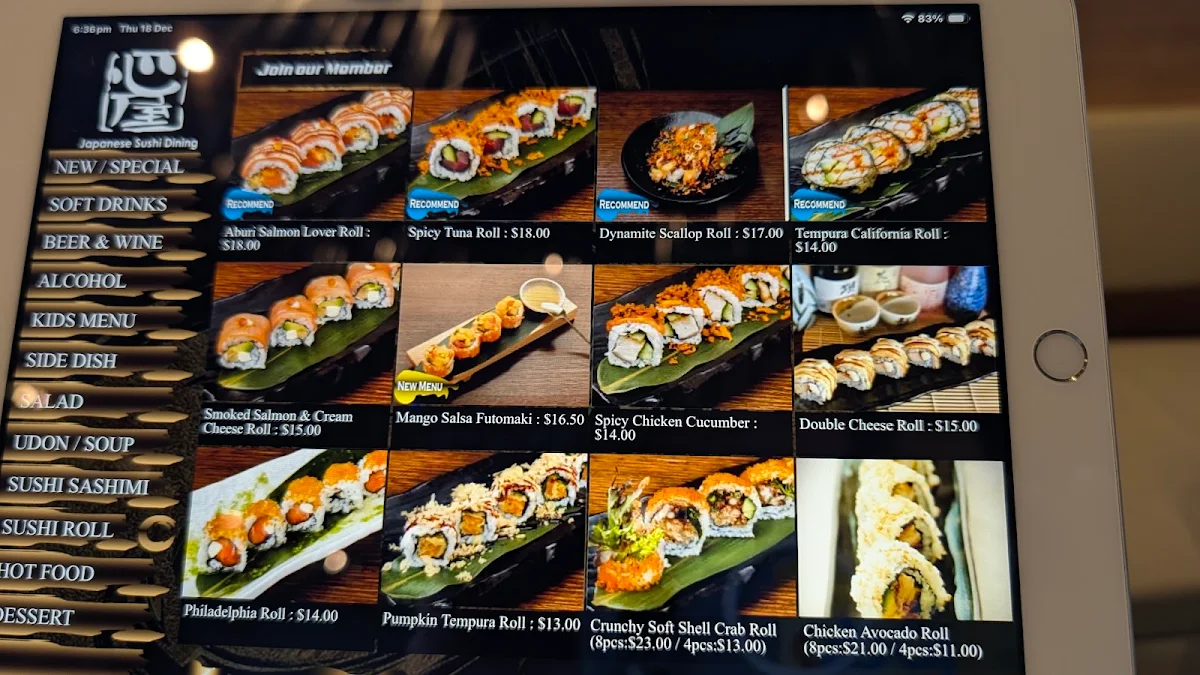 Menu, Kokoroya