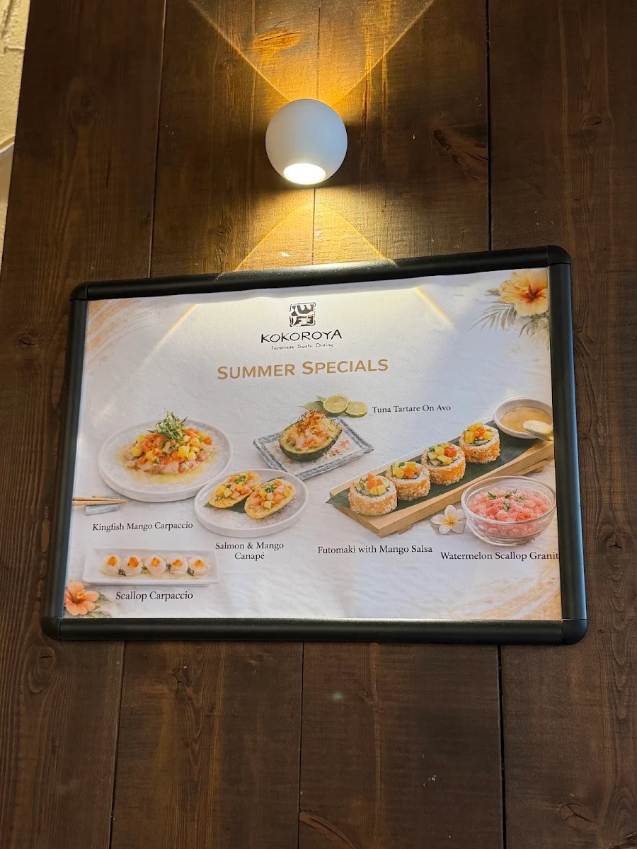 Menu, Kokoroya
