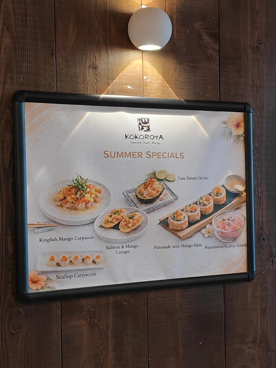 Menu, Kokoroya