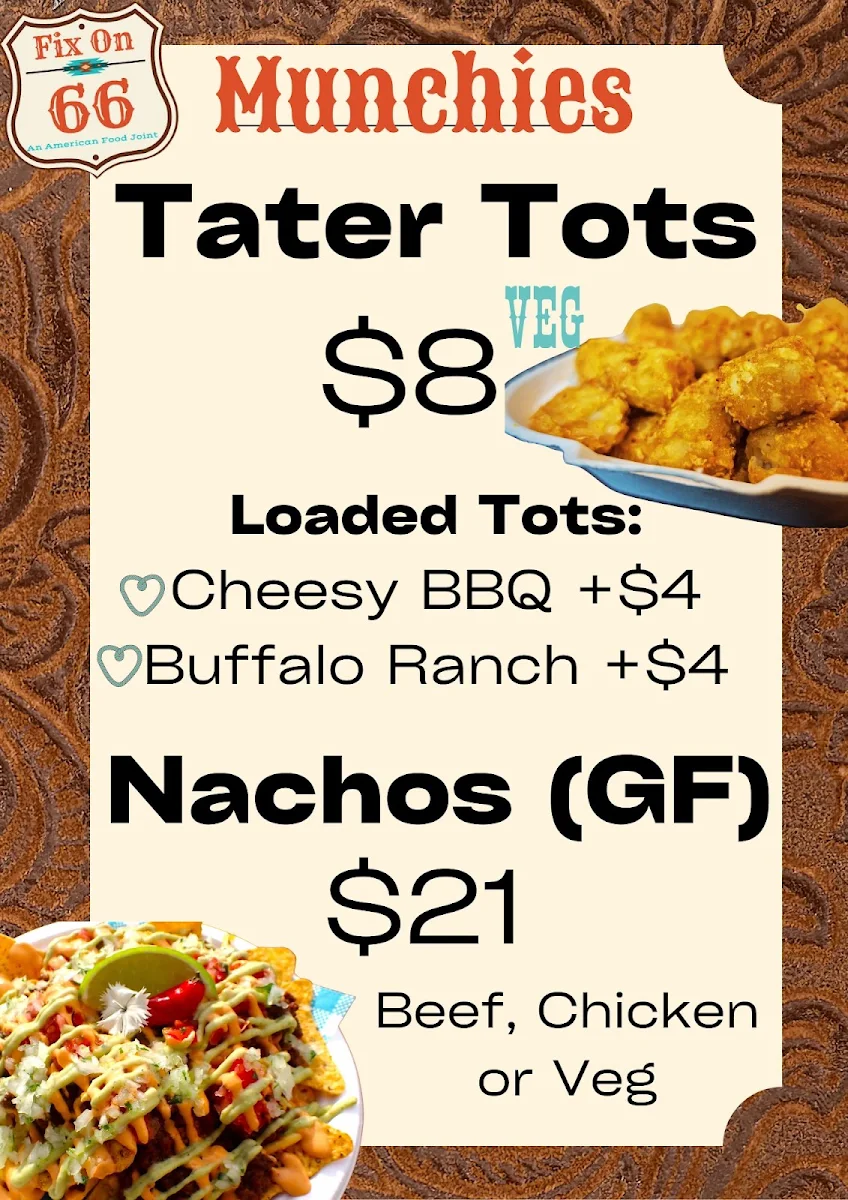 Menu, Fix on 66 Food Truck