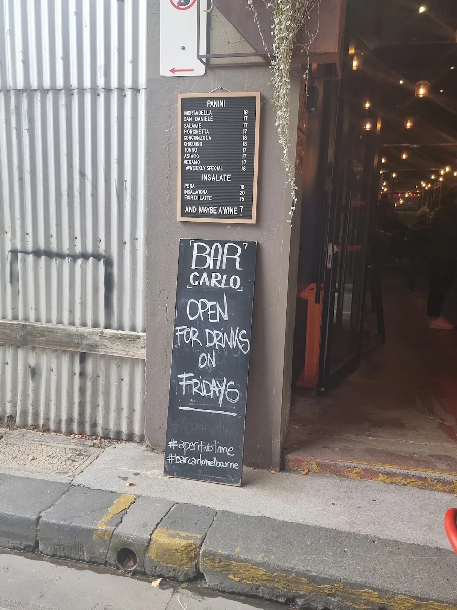 Menu, Bar Carlo