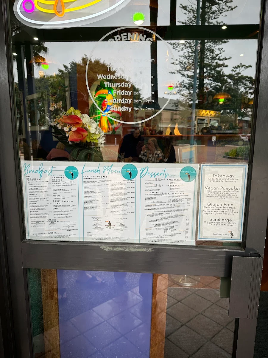 Menu, Pancake Place