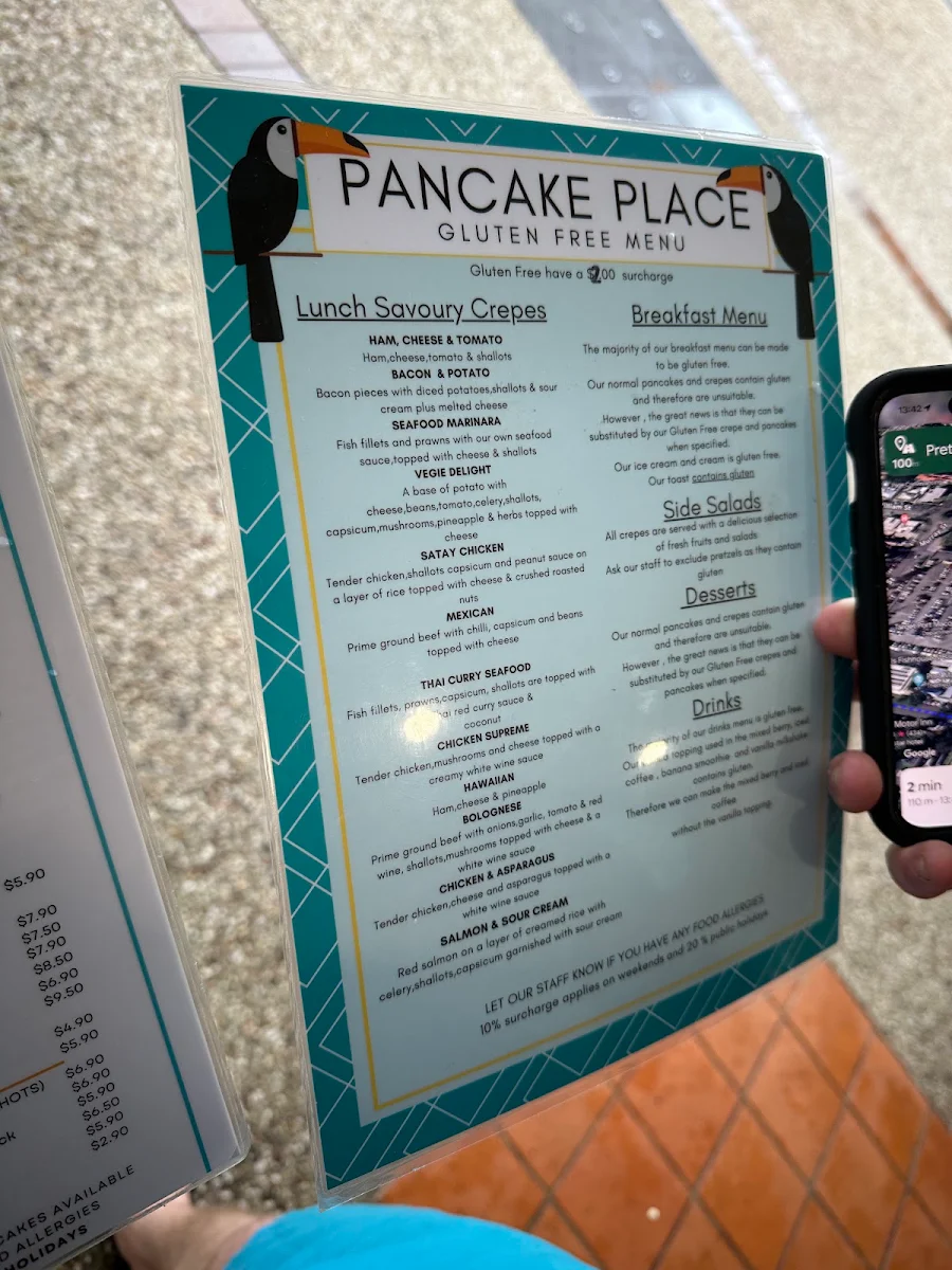 Menu, Pancake Place