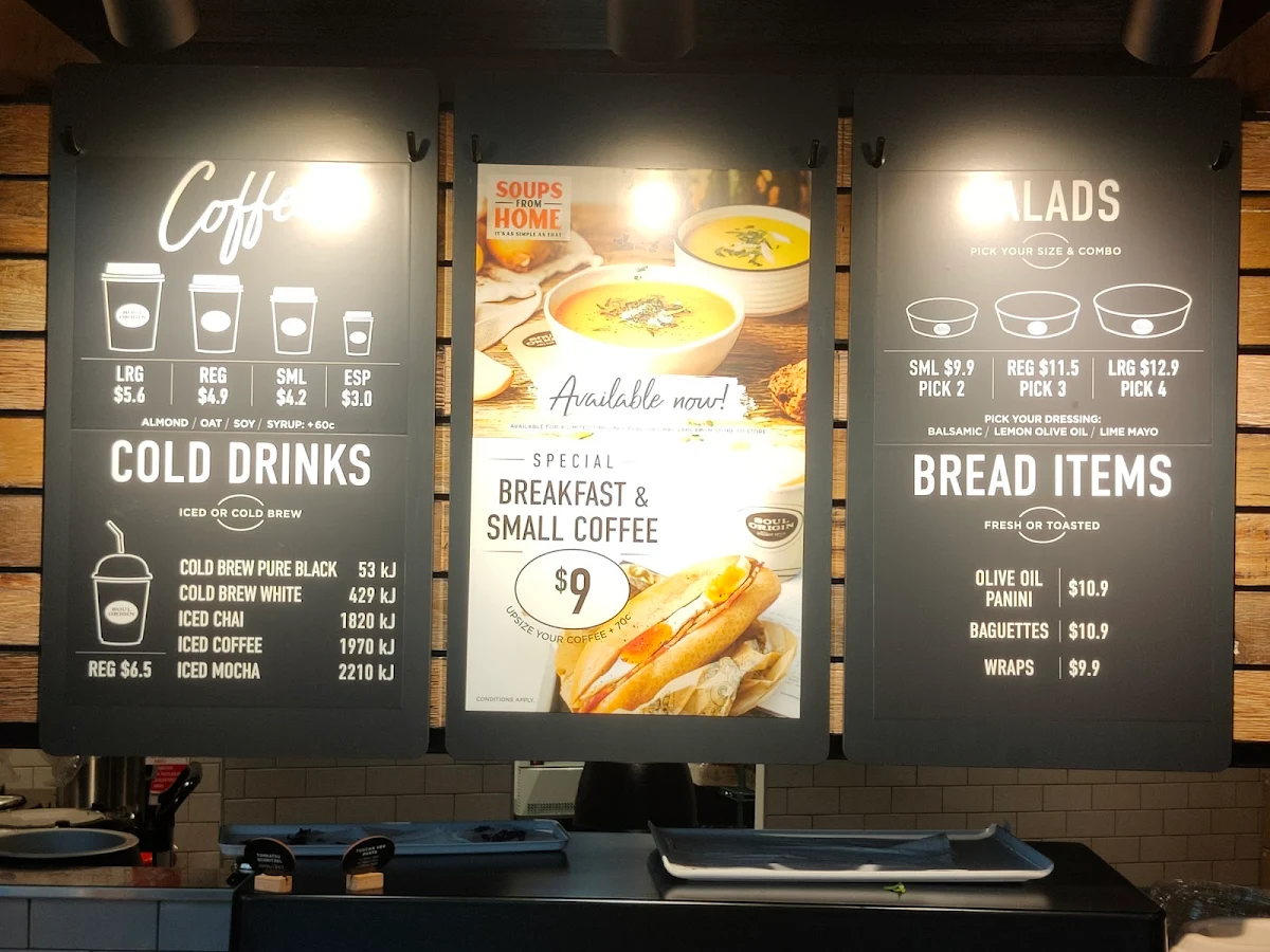 Menu, Soul Origin Rockingham Centre