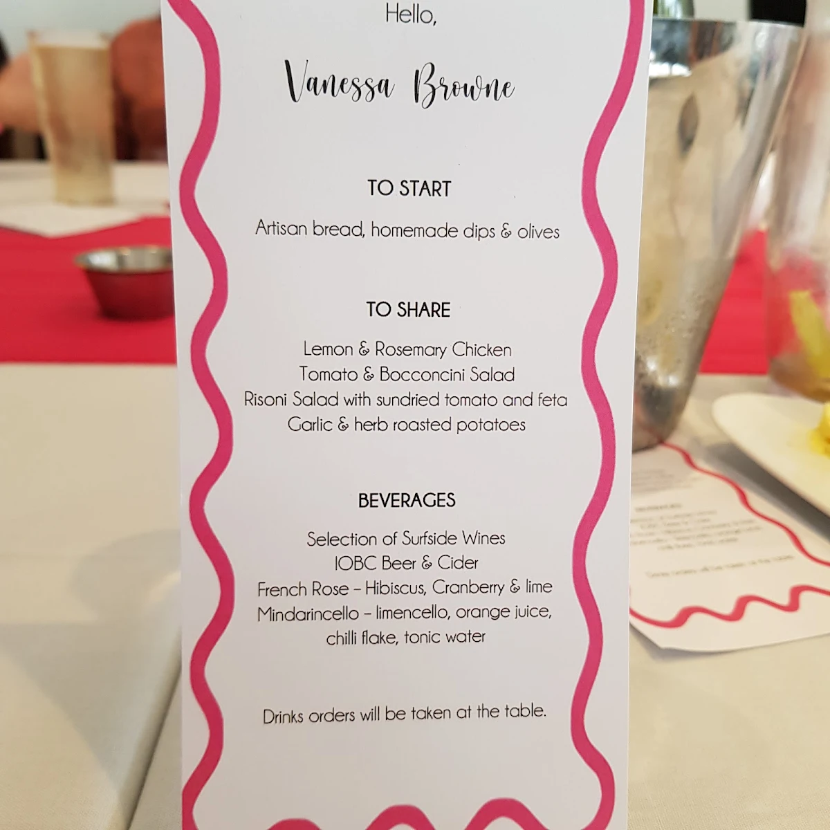 Menu, Wanneroo Villa Tavern