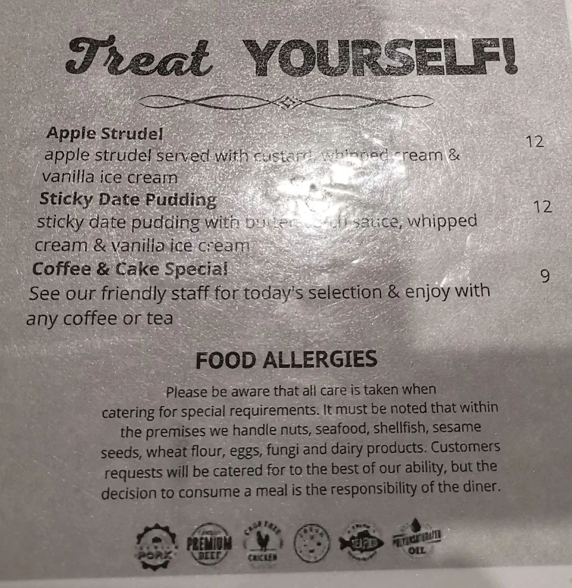 Menu, Wanneroo Villa Tavern