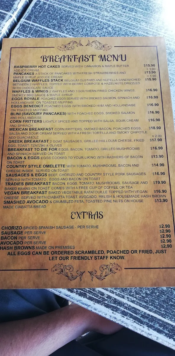 Menu, Gullivers cafe
