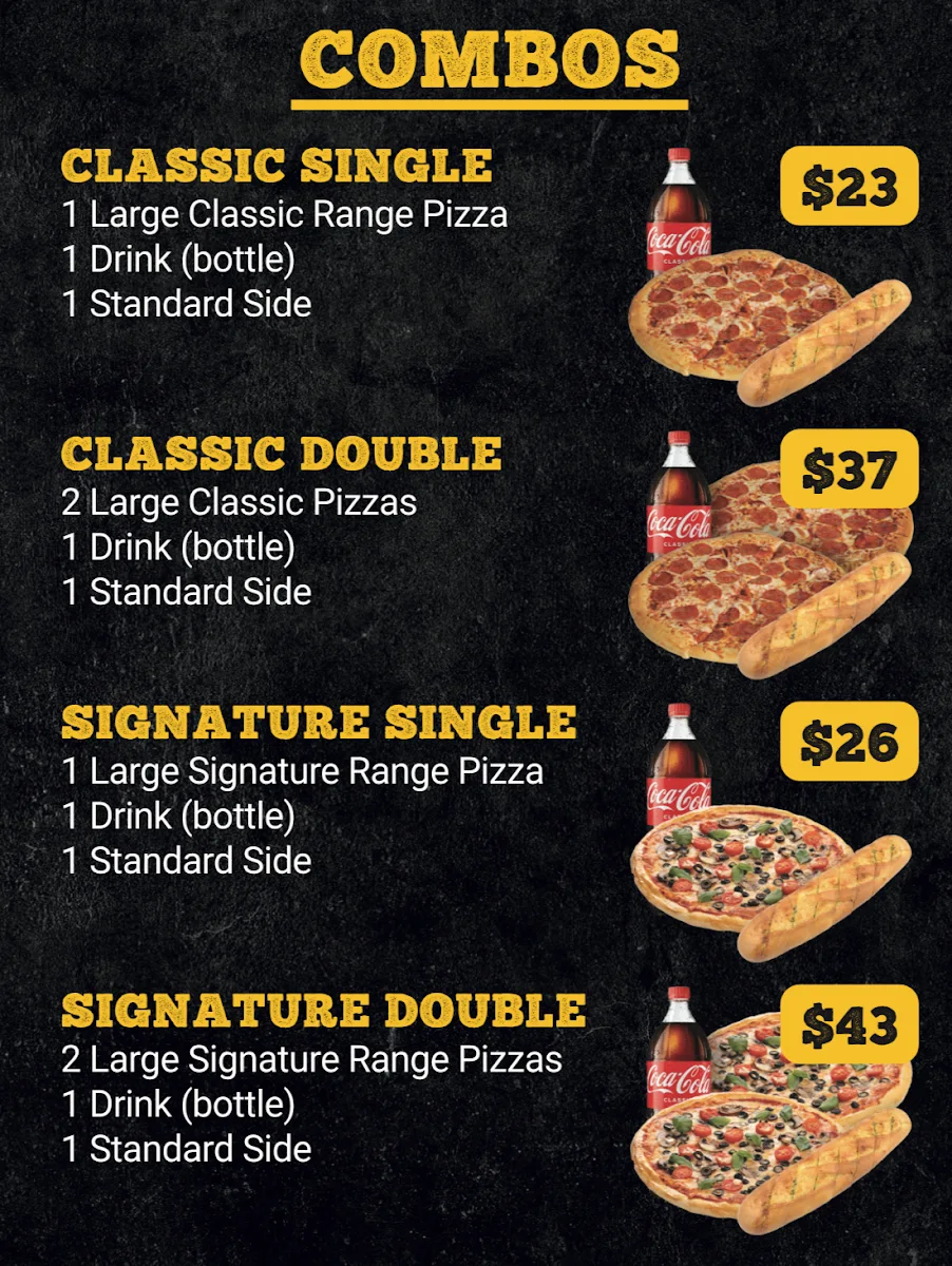 Menu, Pizza Max Laverton