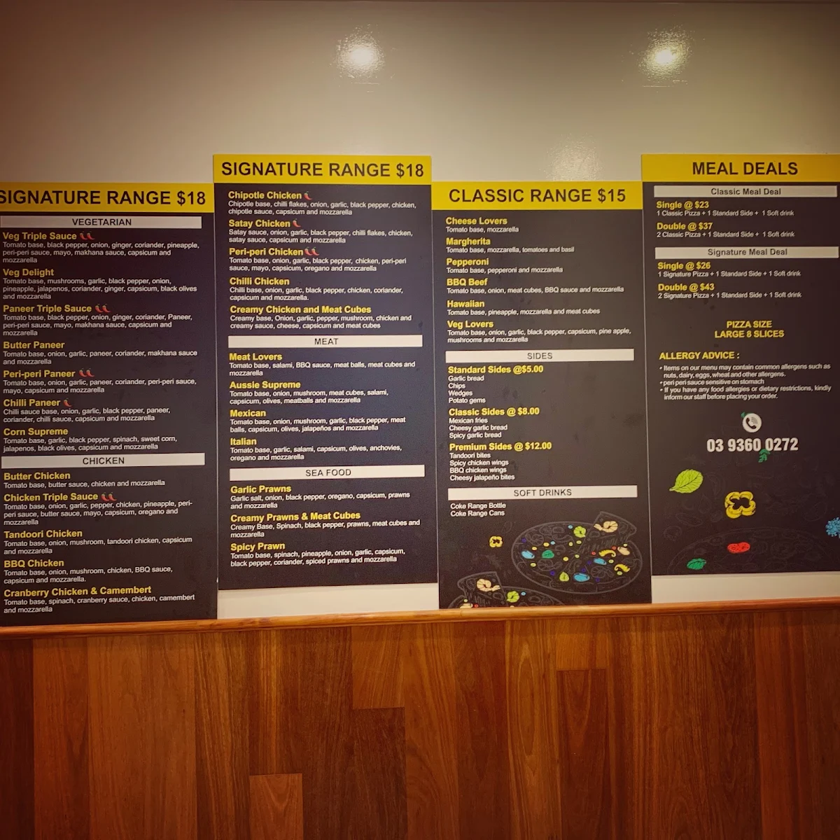 Menu, Pizza Max Laverton