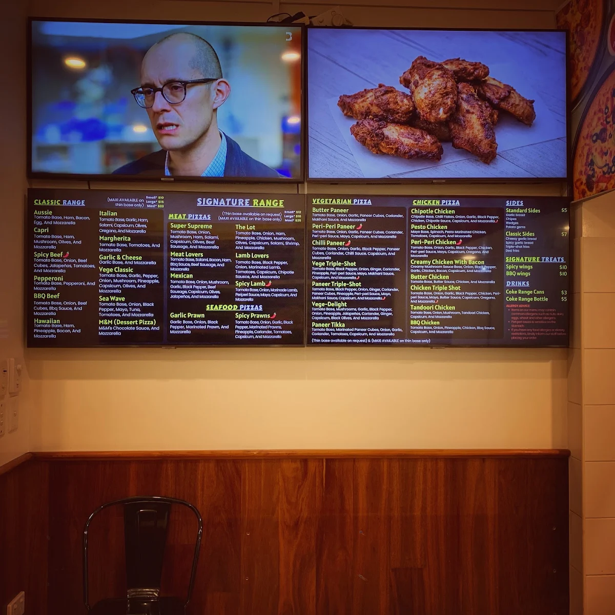 Menu, Pizza Max Laverton