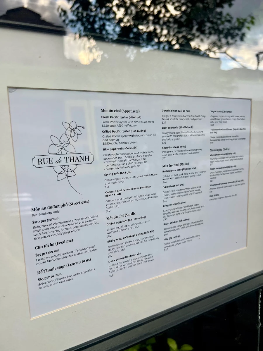 Menu, Rue de Thanh