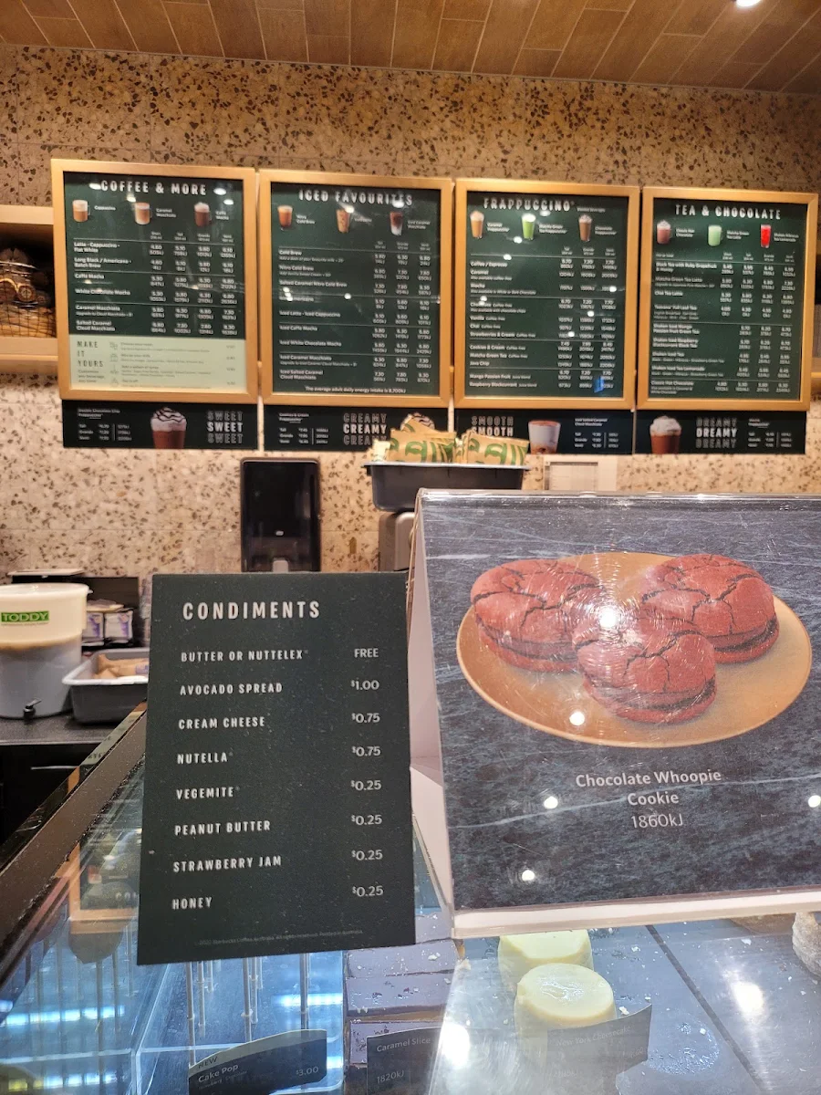 Menu, Starbucks Edward Street