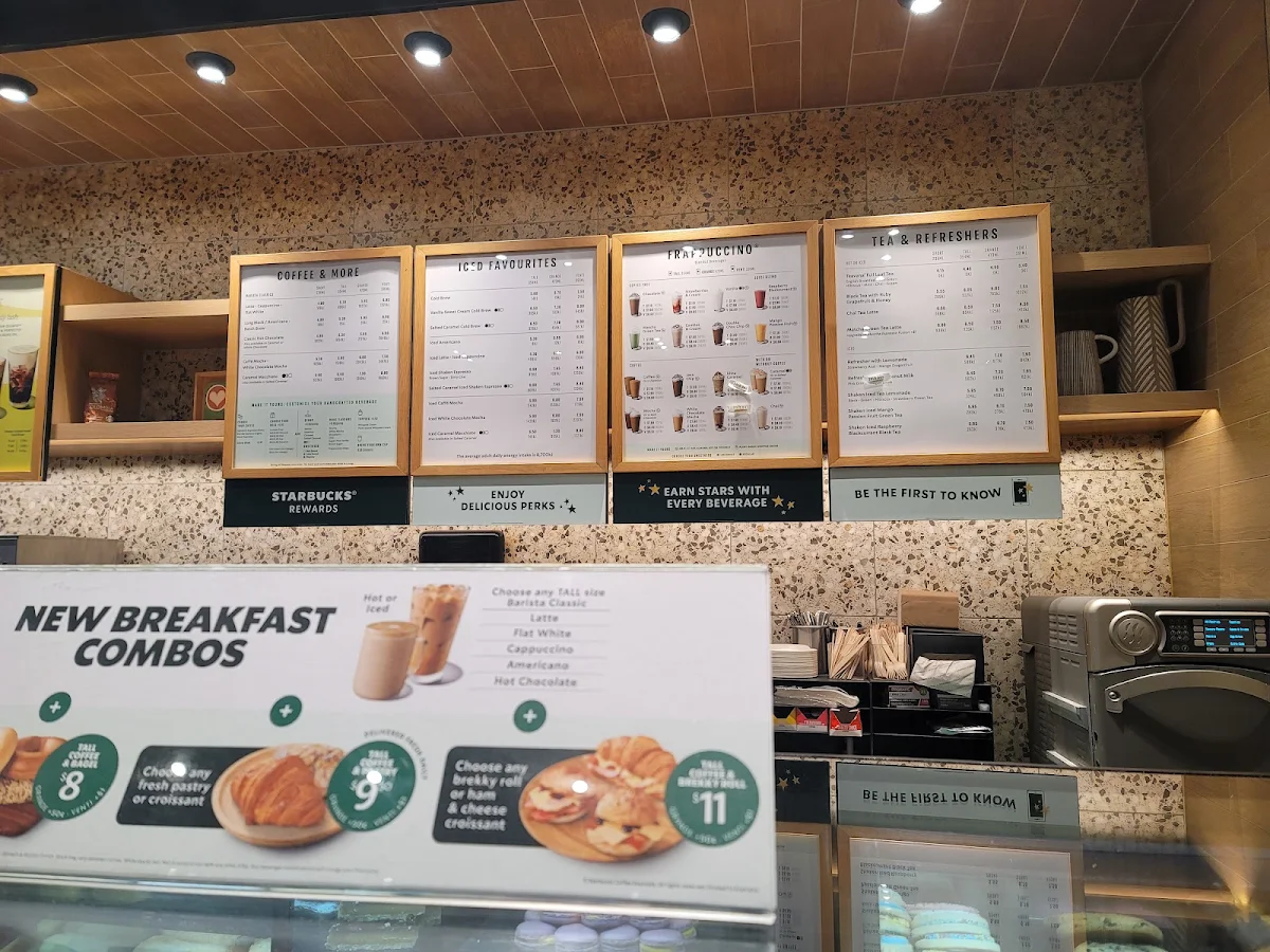 Menu, Starbucks Edward Street