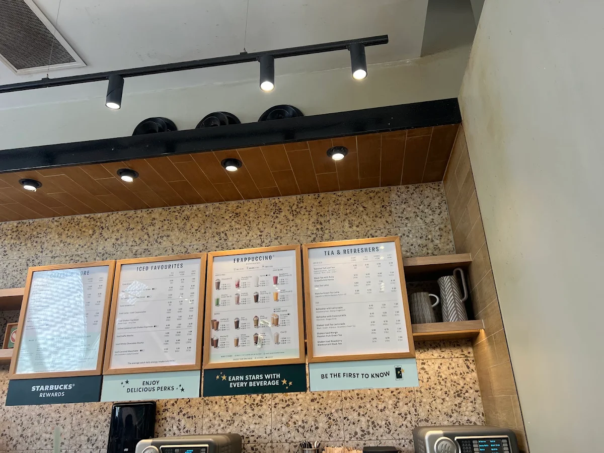 Menu, Starbucks Edward Street