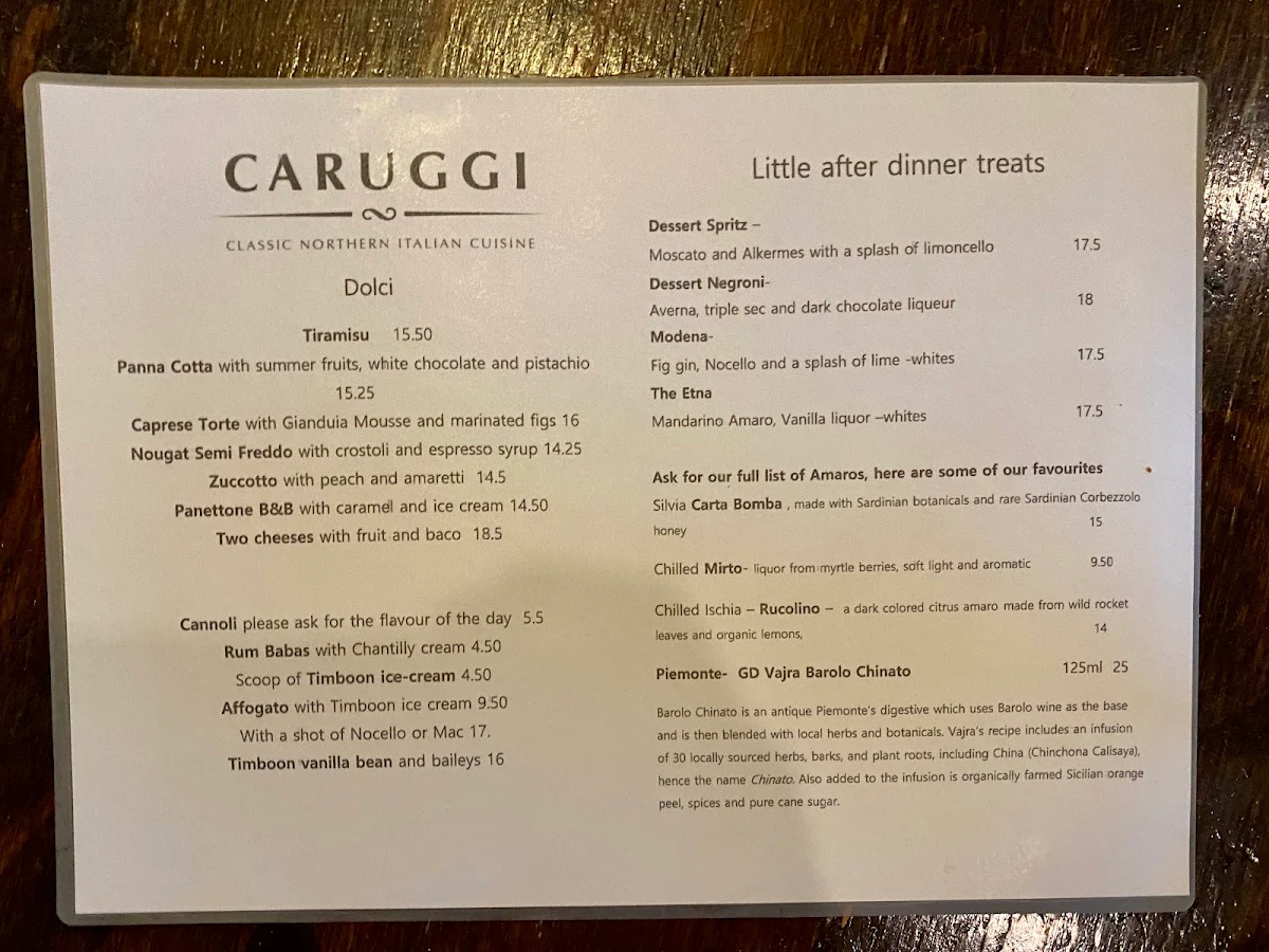 Menu, Caruggi