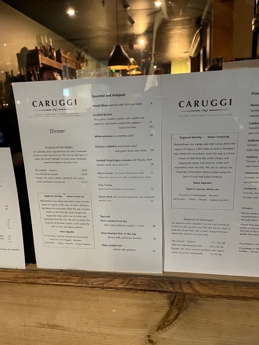 Menu, Caruggi