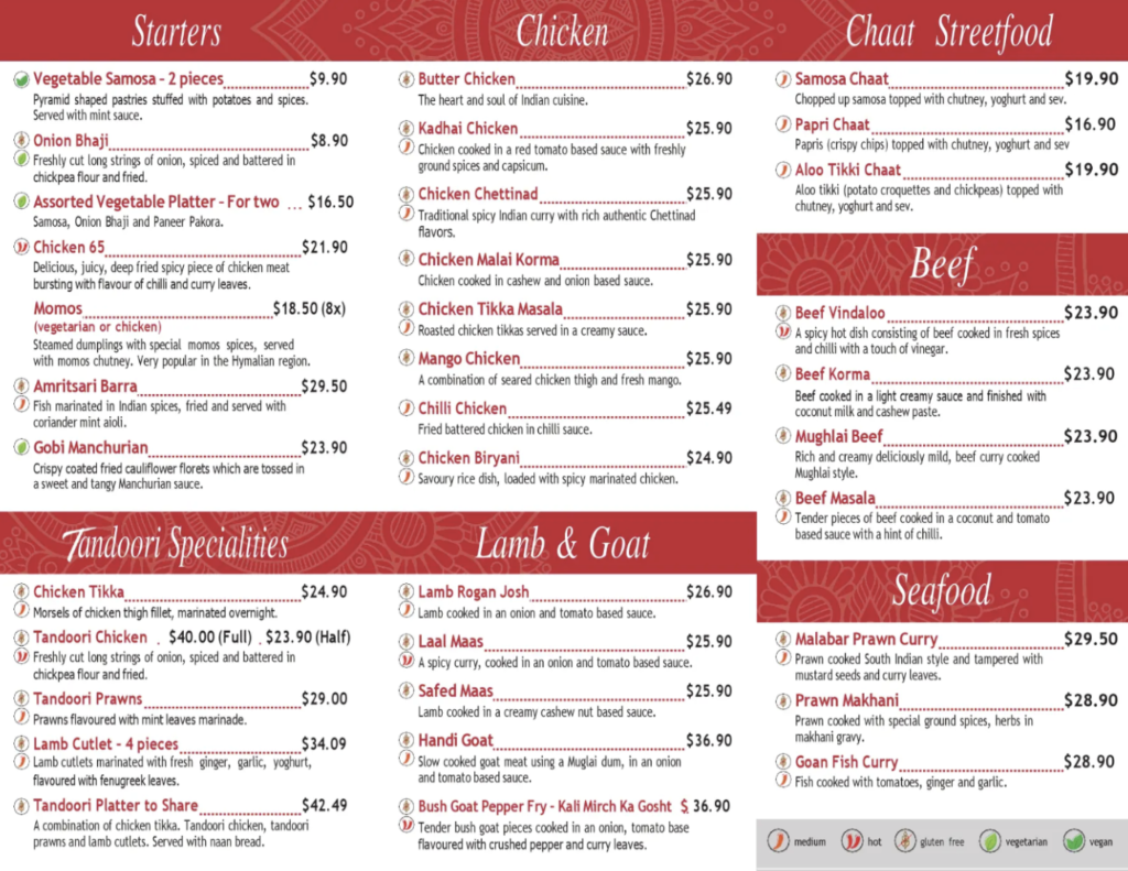 Menu, Jai Ho