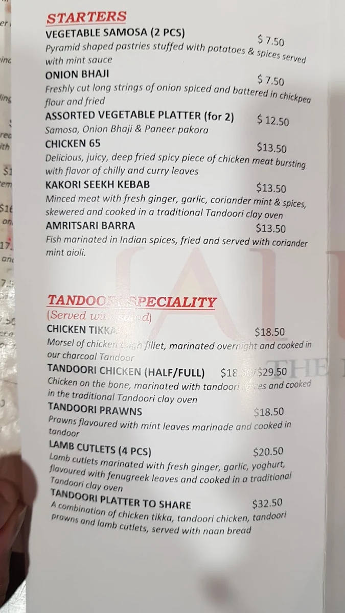 Menu, Jai Ho