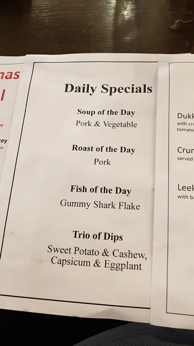 Menu, Shell Club