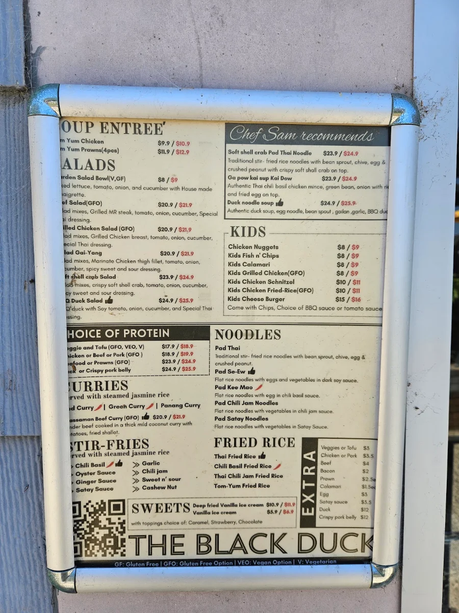 Menu, The Wombarra Bowlo & Thai Food