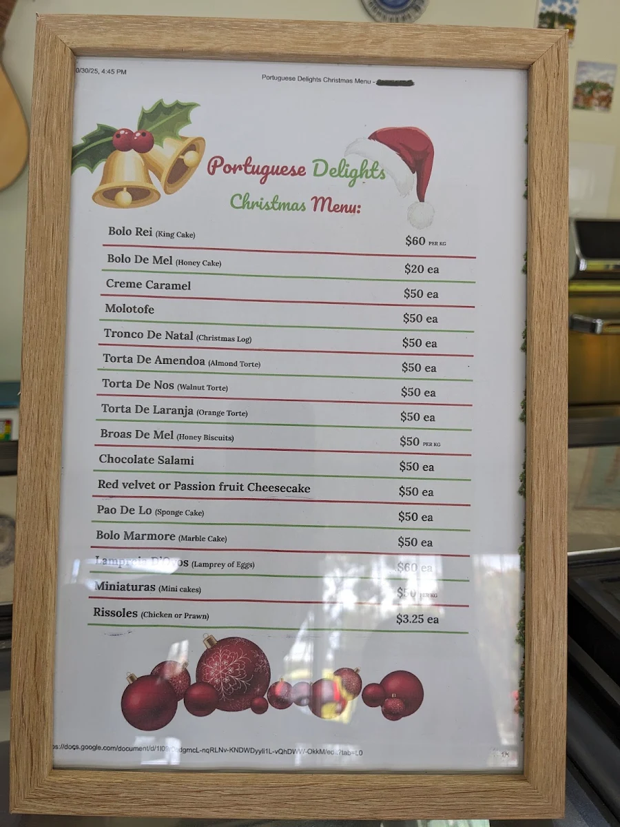 Menu, Portuguese Delights
