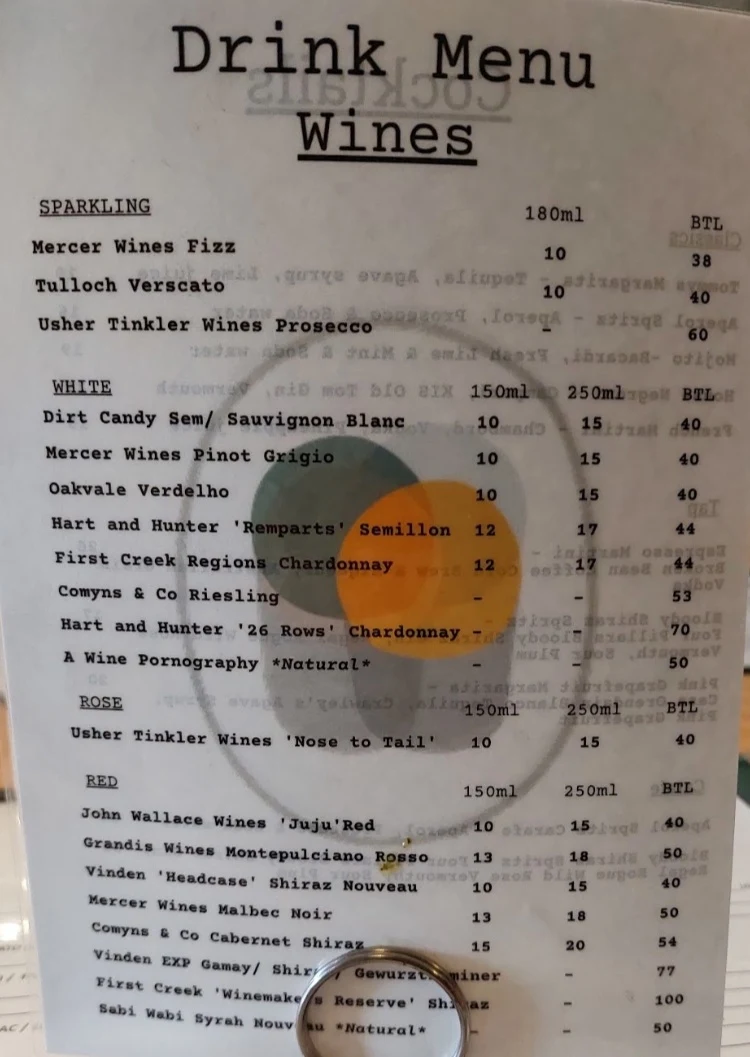 Menu, The Valley Brewhouse