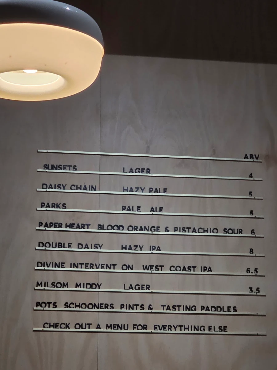 Menu, 27 South Brewing