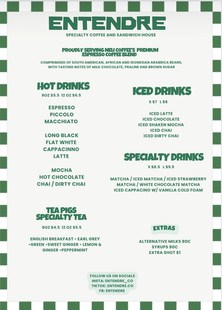 Menu, Entendre
