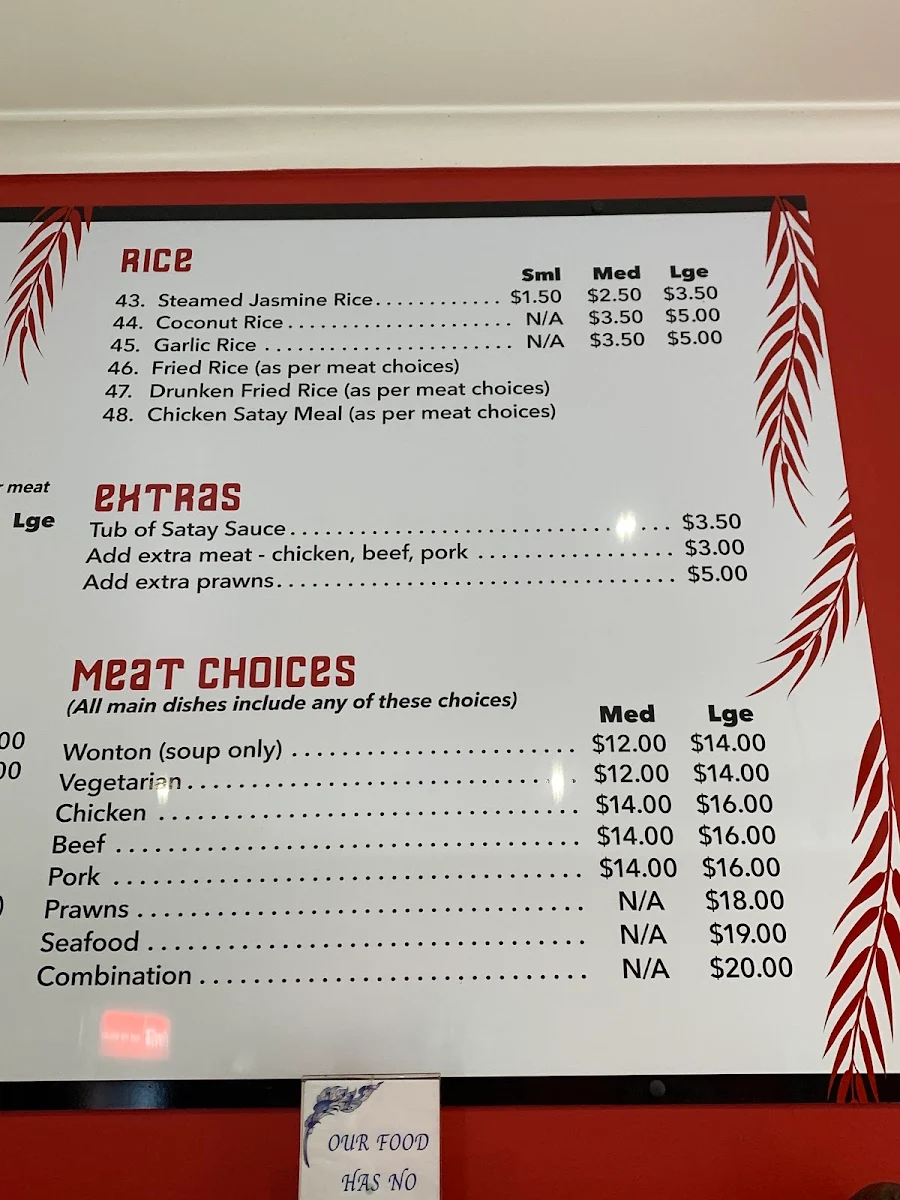 Menu, Thai Dang Derm