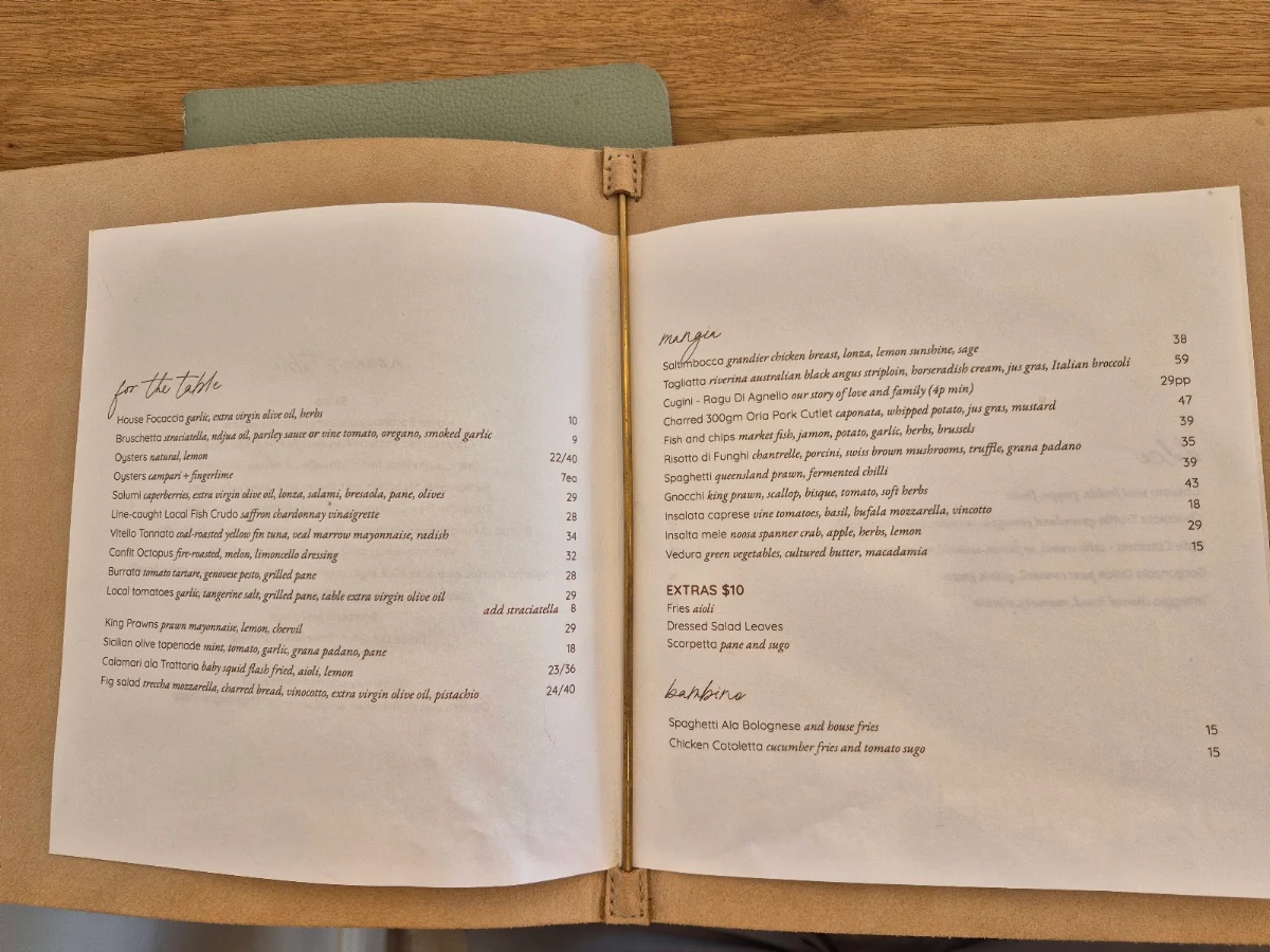 Menu, Olivera