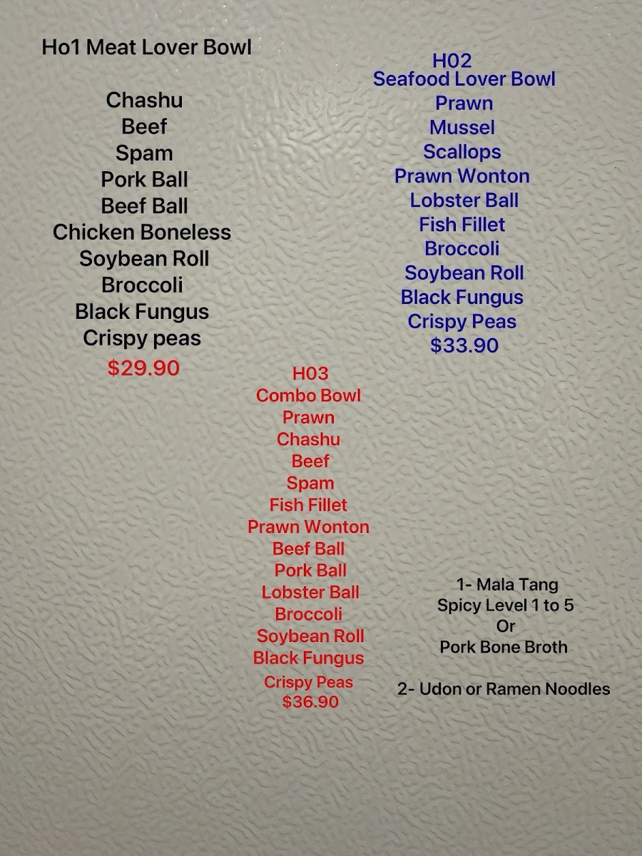 Menu, Oishi Japanese & Asian Rice Bar(Pakenham)