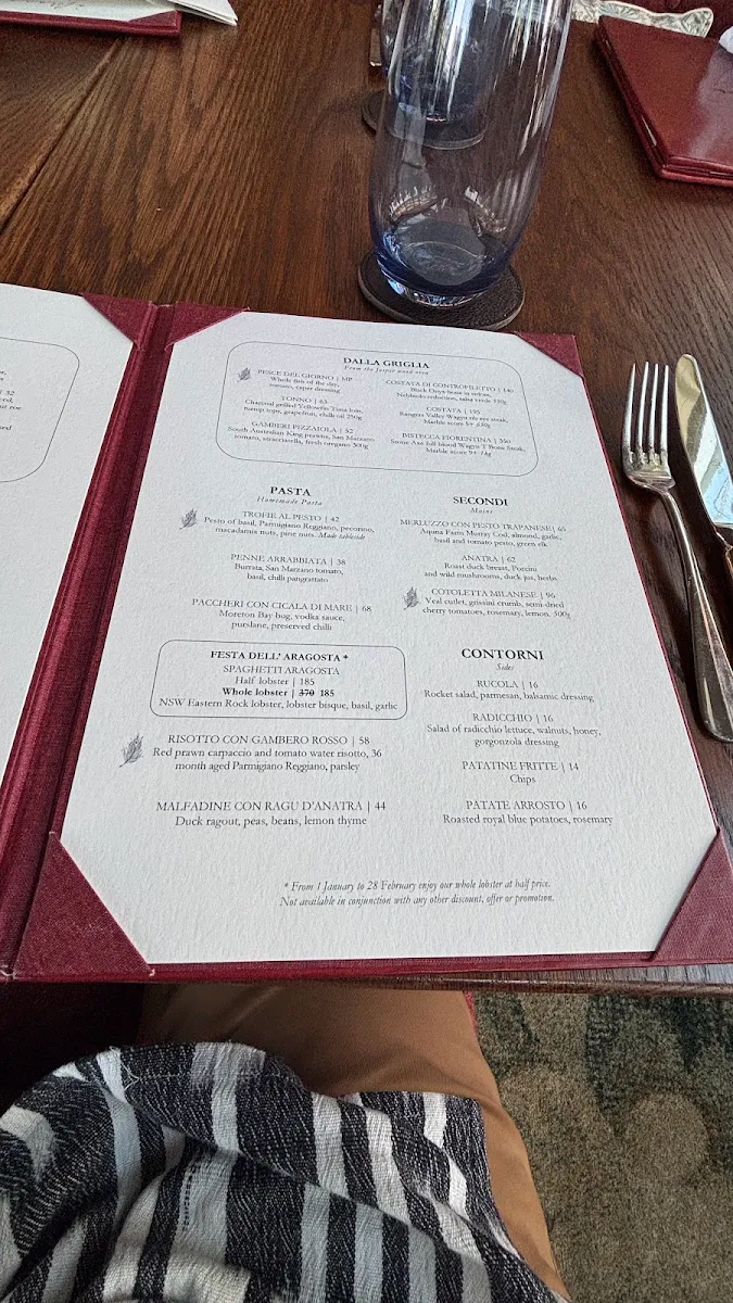 Menu, a’Mare