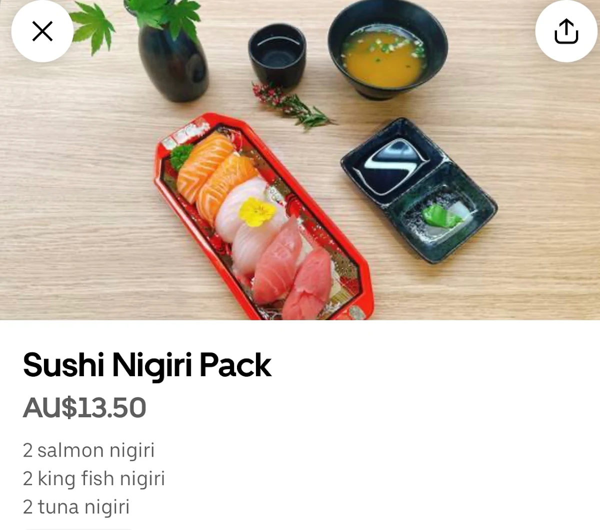 Menu, Totem Sushi